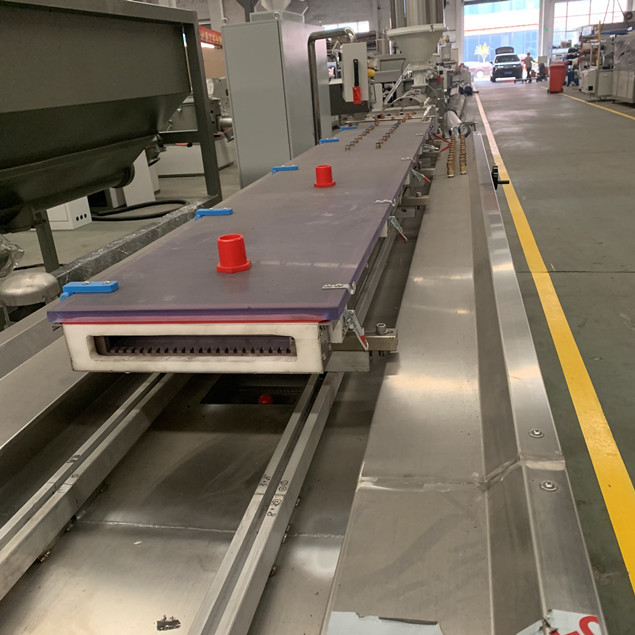 Placa gêmea do parafuso WPC que faz a máquina a alimentação horizontal de poupança de energia da lâmina 4