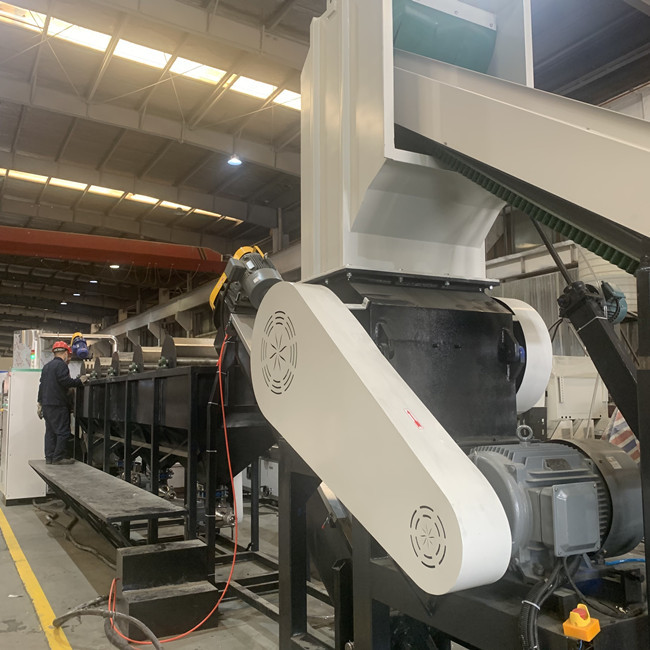 300kg/H desperdiçam a linha de reciclagem plástica controle do PLC com função de Washsing 6